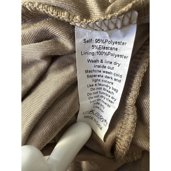 Mia Joy Crushed Velvet Maxi Sleeveless Dress Mocha Brown Women's Size Large - Picture 14 of 15